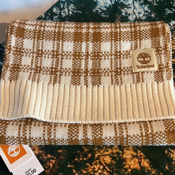 Timberland Plaid Check Classic winter Scarf NWT - Picture 1 of 4